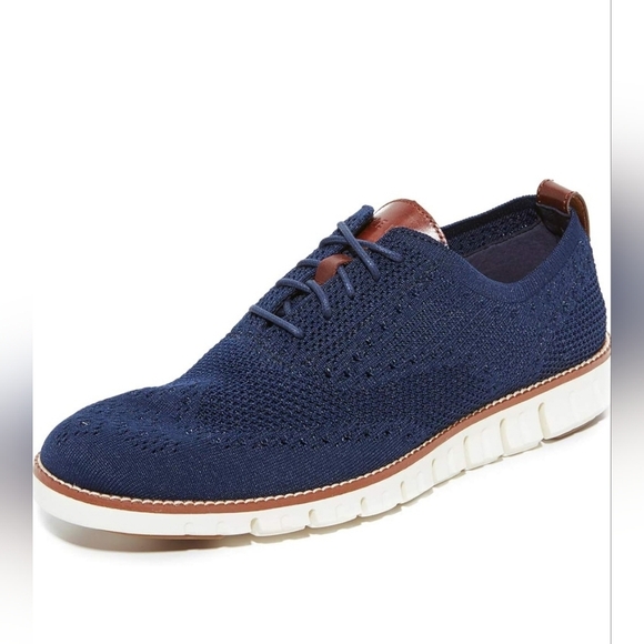 Cole Haan, ZeroGrand Stitchlite Wing, Oxford, Marine Blue/ Ivory, Size 9.5 - Picture 1 of 14
